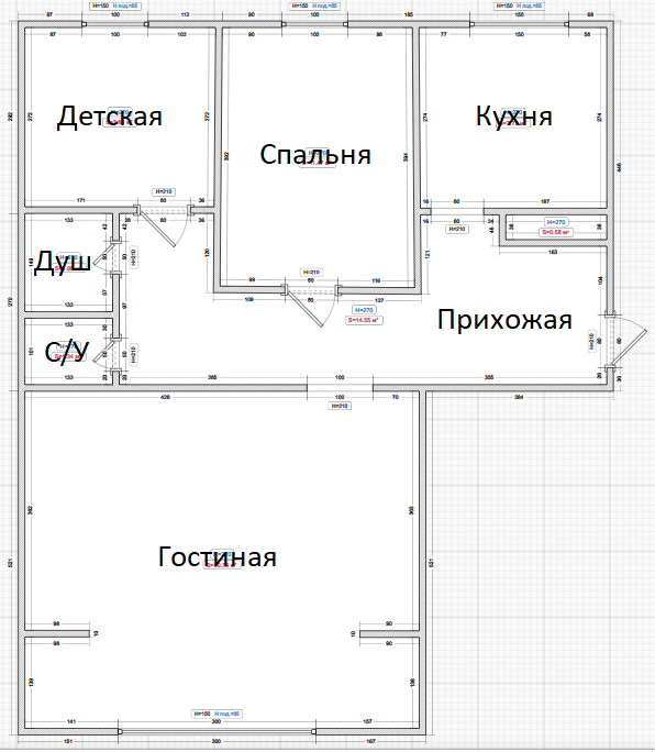 3-комнатная 80 м2 в ЖК undefined корпус null этаж 7