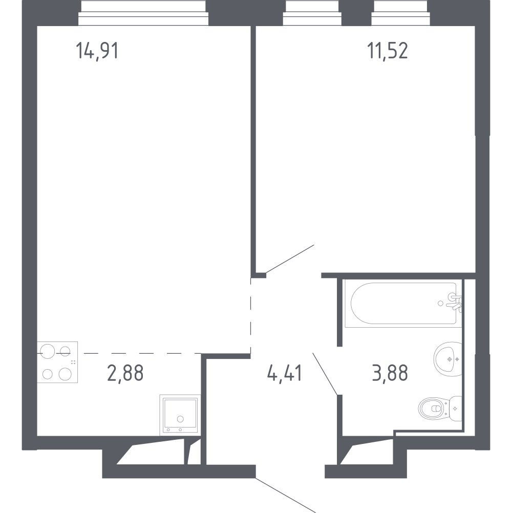 Студия 37 м2 в ЖК Чаркова 72 корпус null этаж 24