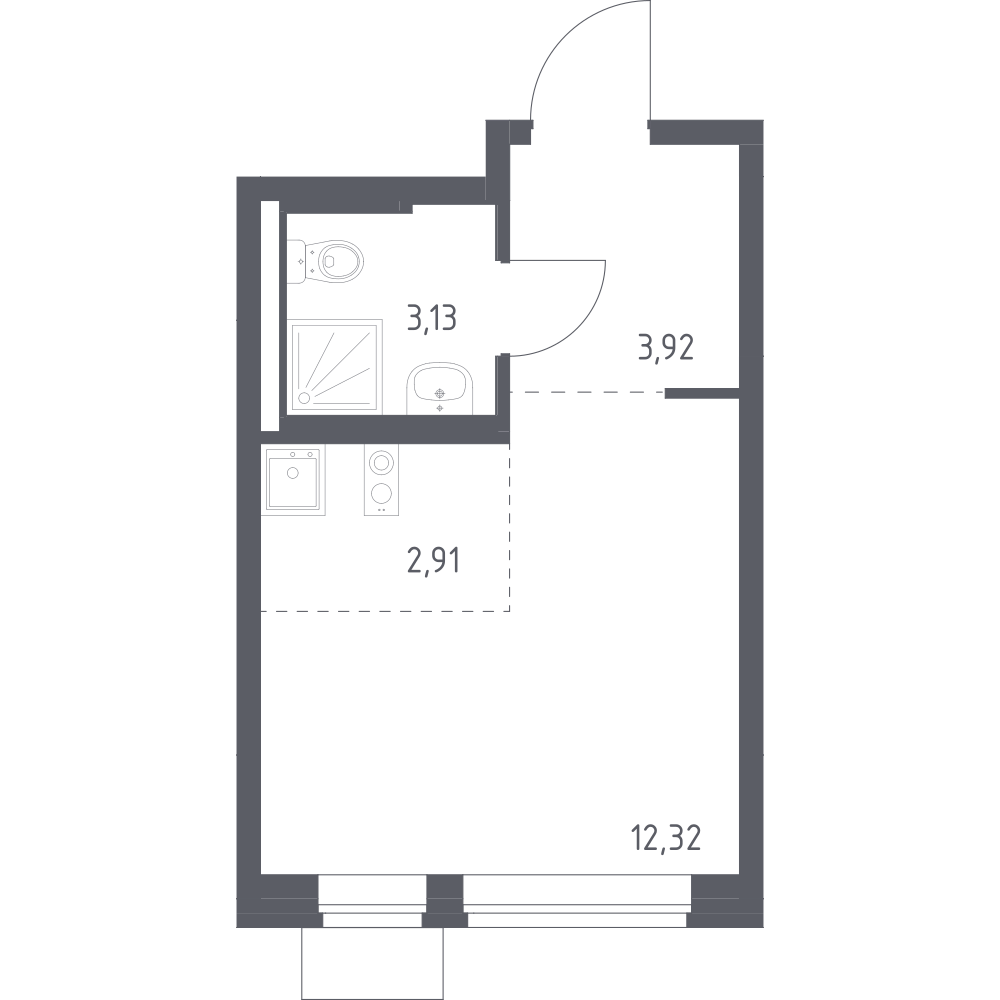Студия 22 м2 в ЖК Подольские кварталы корпус null этаж 5