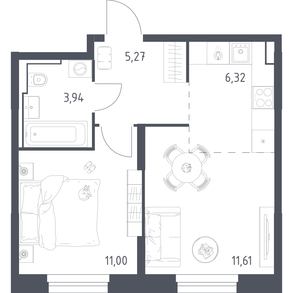 Студия 37 м2 в ЖК Квартал Строгино корпус null этаж 23
