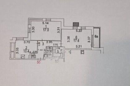 2-комнатная 57 м2 в ЖК undefined корпус null этаж 3