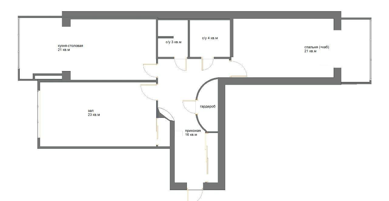 3-комнатная 88 м2 в ЖК undefined корпус null этаж 2