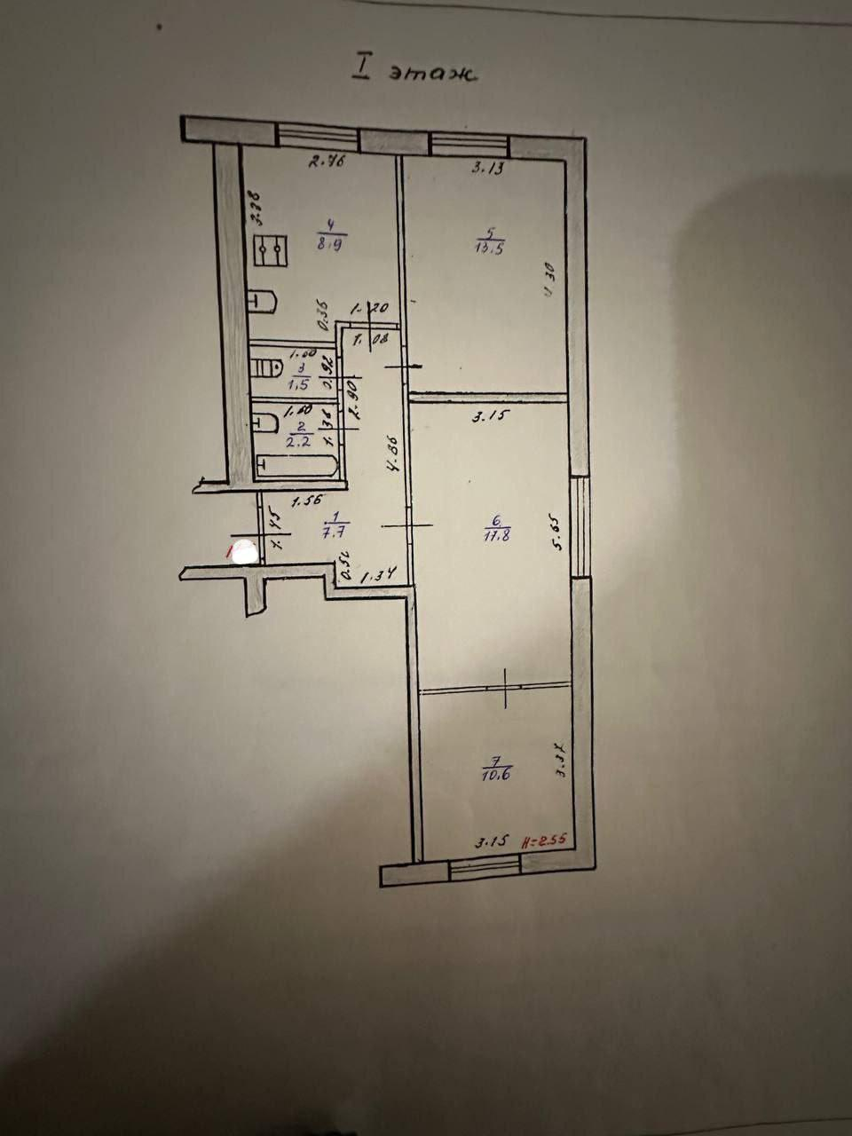 3-комнатная 62.2 м2 в ЖК undefined корпус null этаж 1
