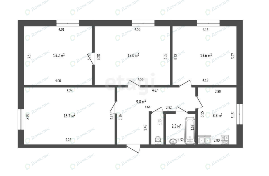 4-комнатная 81.7 м2 в ЖК undefined корпус null этаж 4