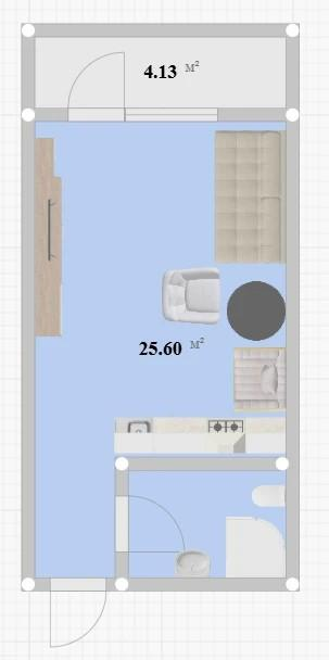 Студия 26.2 м2 в ЖК undefined корпус null этаж 3