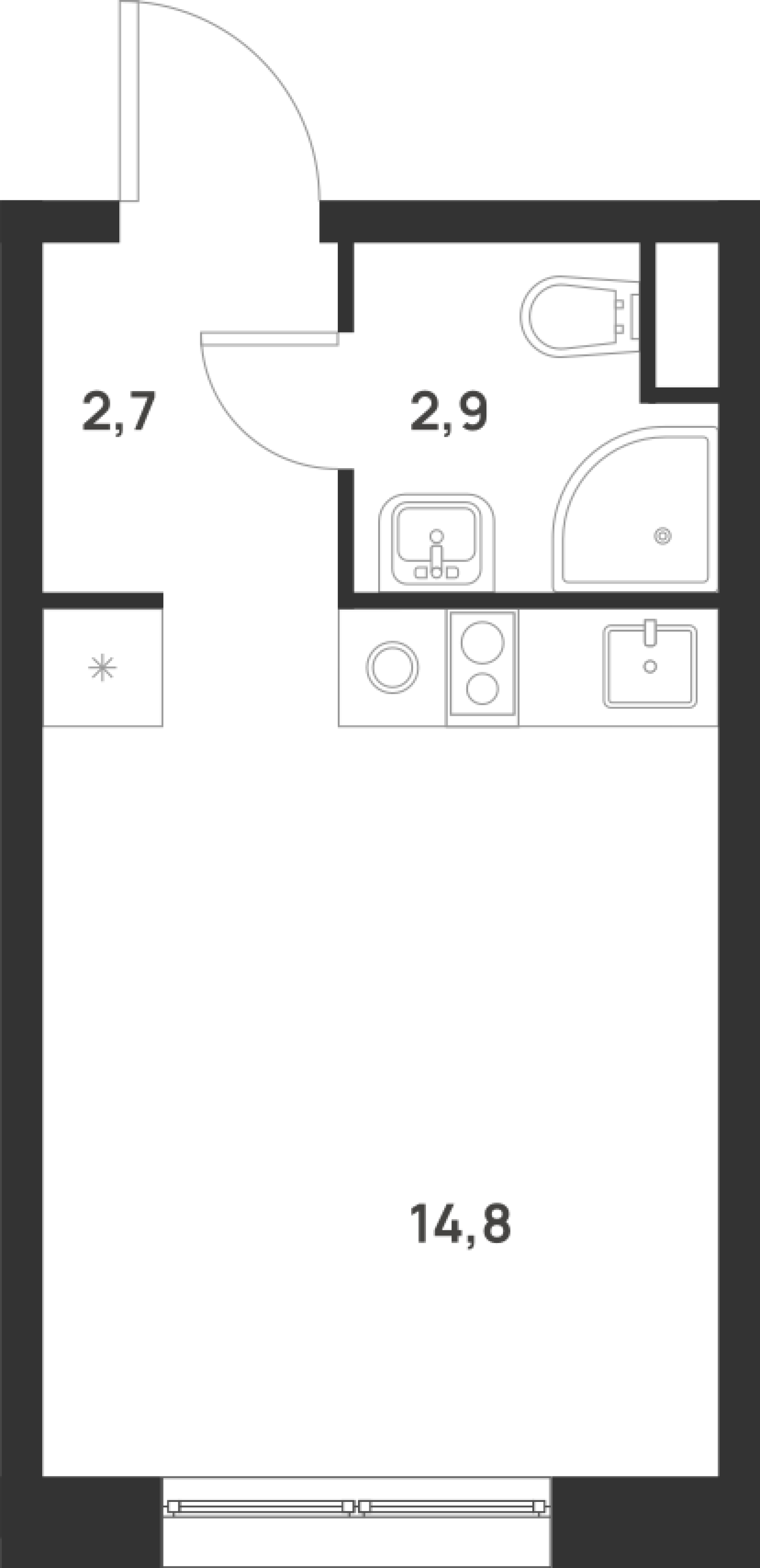 Студия 20 м2 в ЖК Форевиль корпус null этаж 4