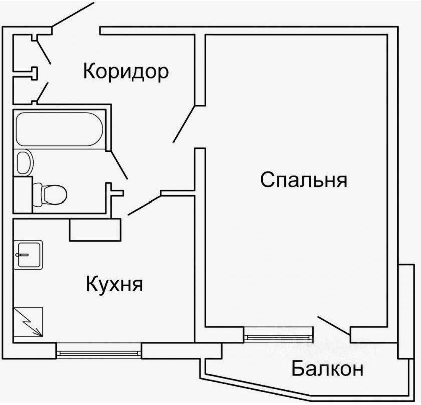 1-комнатная 38.6 м2 в ЖК undefined корпус null этаж 4