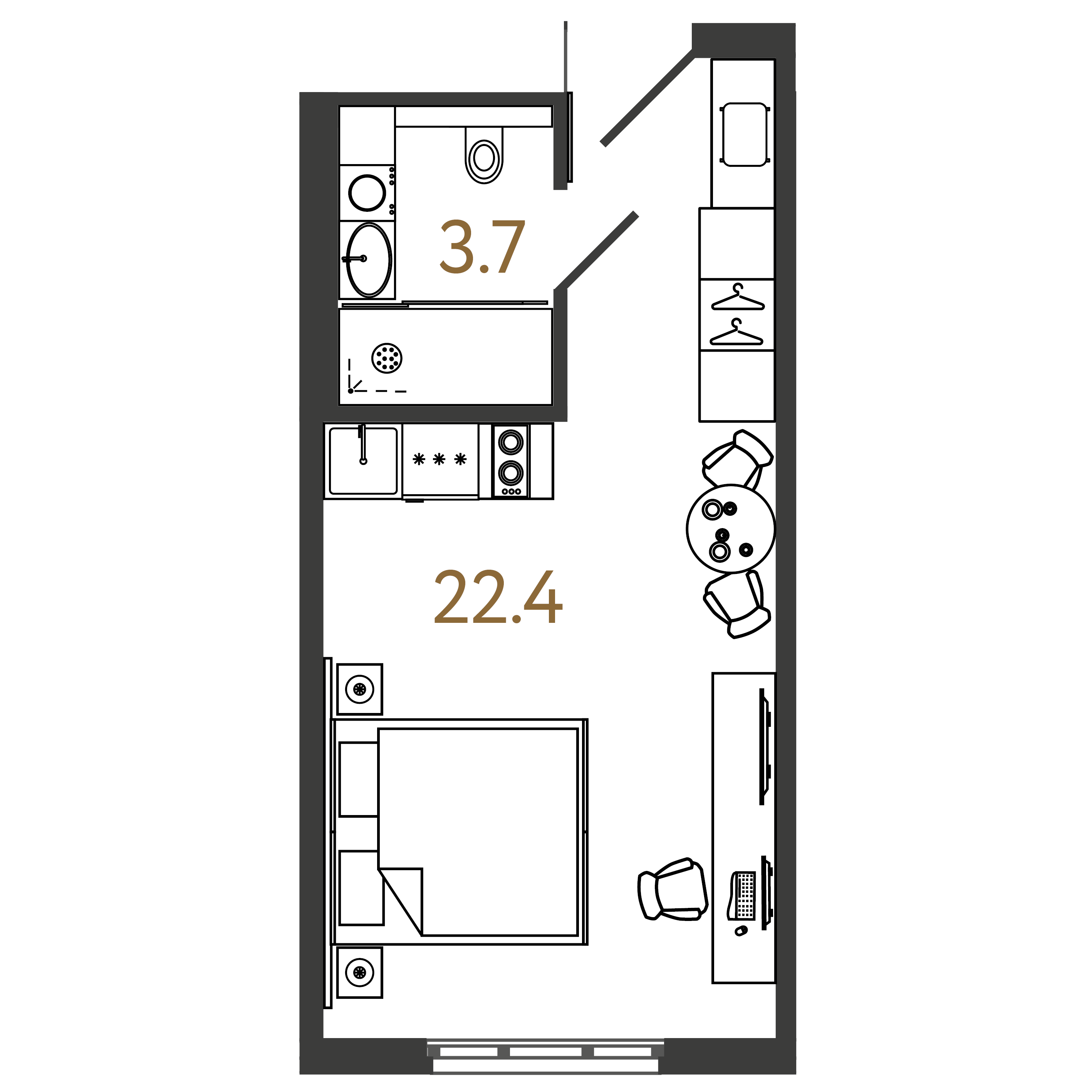 Студия 26 м2 в ЖК ARTSTUDIO M103 корпус null этаж 15