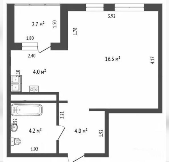 Студия 28.8 м2 в ЖК undefined корпус null этаж 4