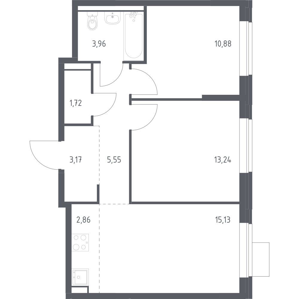 Студия 56 м2 в ЖК Молжаниново корпус null этаж 5