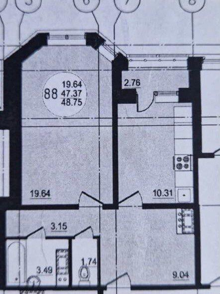 1-комнатная 48.8 м2 в ЖК undefined корпус null этаж 15