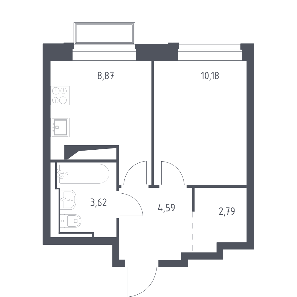 1-комнатная 29 м2 в ЖК Долина Яузы корпус null этаж 7