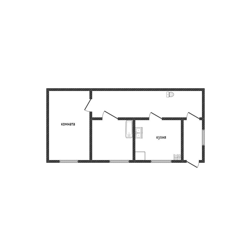 1-комнатная 41 м2 в ЖК undefined корпус null этаж 1