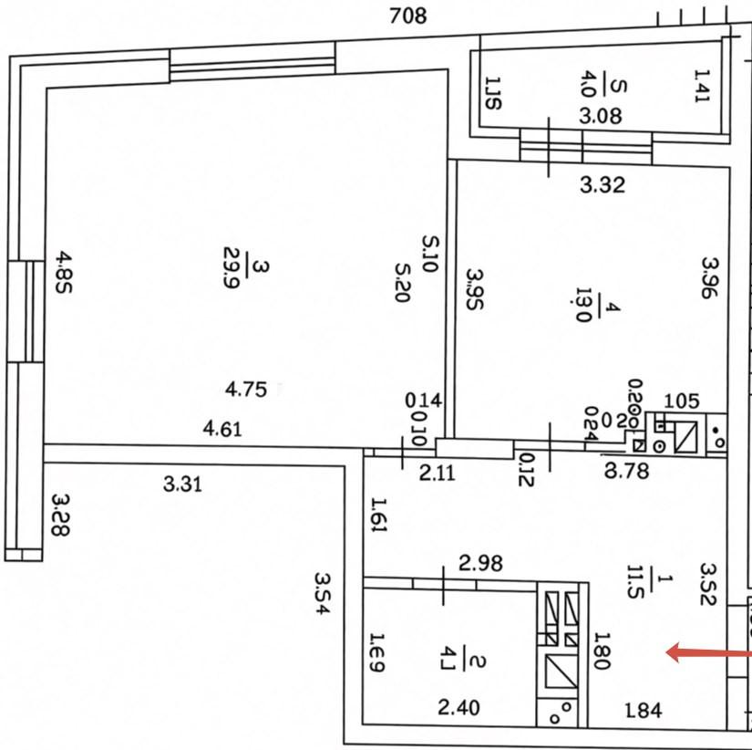 1-комнатная 55 м2 в ЖК undefined корпус null этаж 1