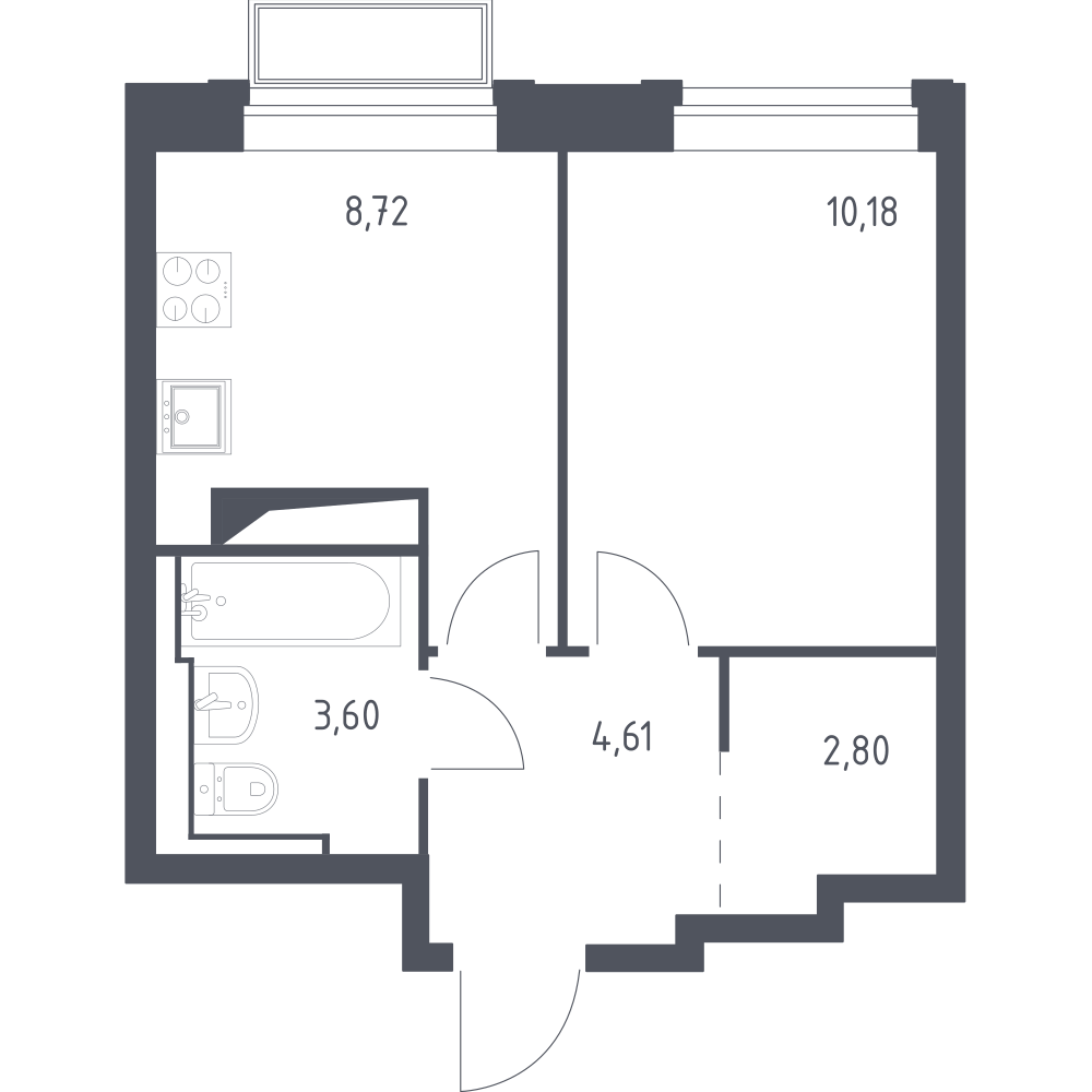 1-комнатная 29 м2 в ЖК Долина Яузы корпус null этаж 24