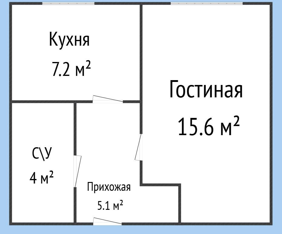1-комнатная 32 м2 в ЖК undefined корпус null этаж 1