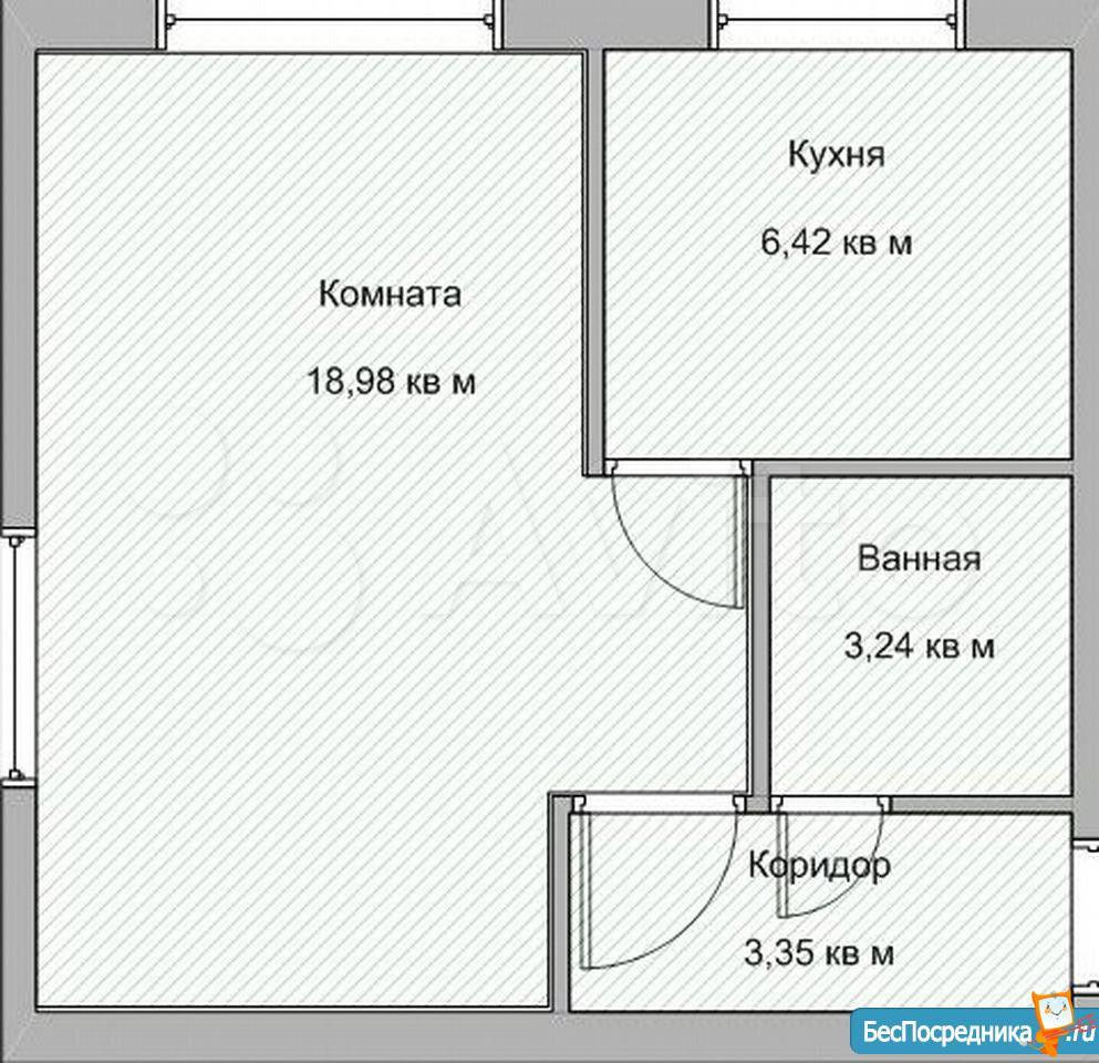 1-комнатная 30.6 м2 в ЖК undefined корпус null этаж 3
