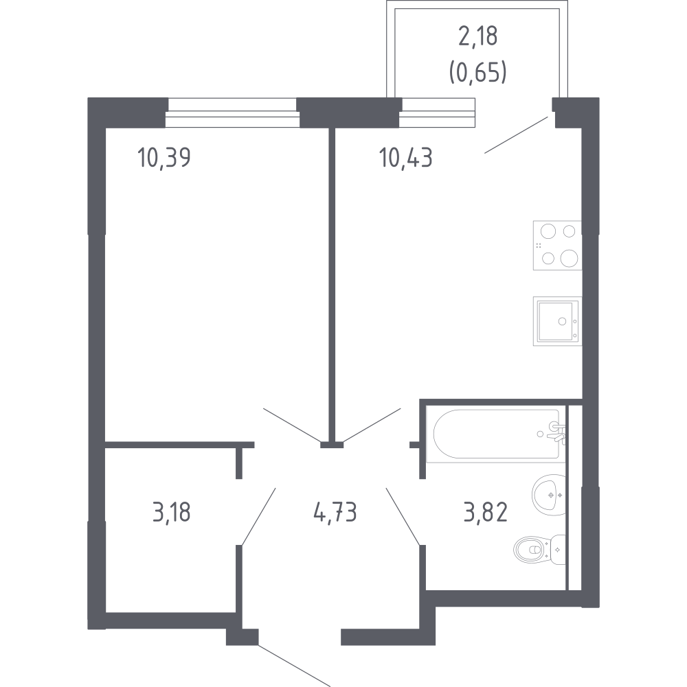 1-комнатная 33 м2 в ЖК Чаркова 72 корпус null этаж 3