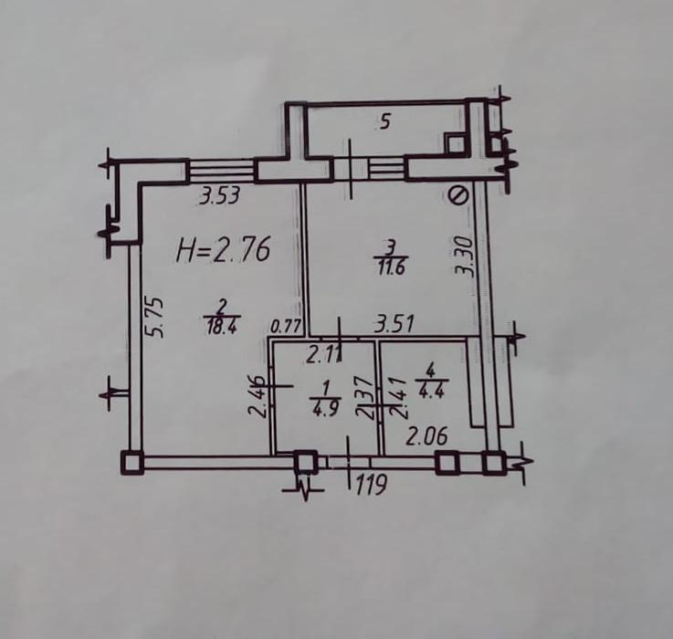 1-комнатная 42.3 м2 в ЖК undefined корпус null этаж 8