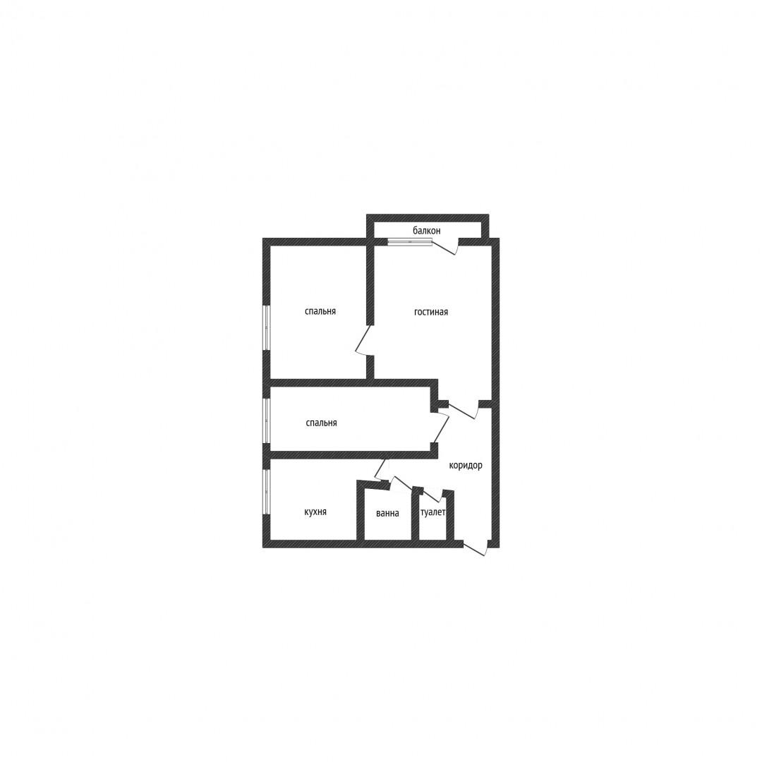 3-комнатная 52.5 м2 в ЖК undefined корпус null этаж 3