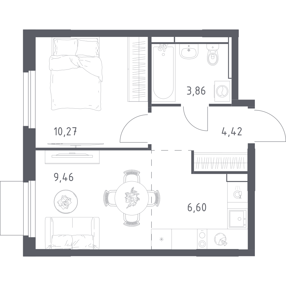 Студия 34 м2 в ЖК Мытищи Парк корпус null этаж 3