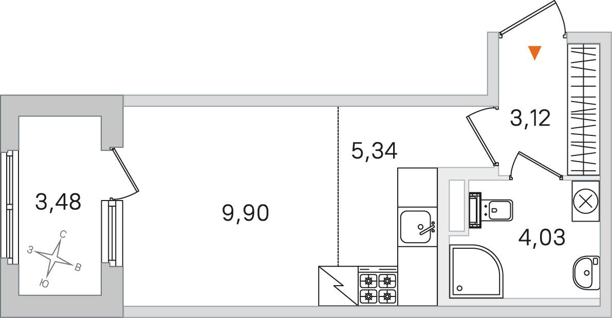 Студия 24 м2 в ЖК Дубровский корпус null этаж 1