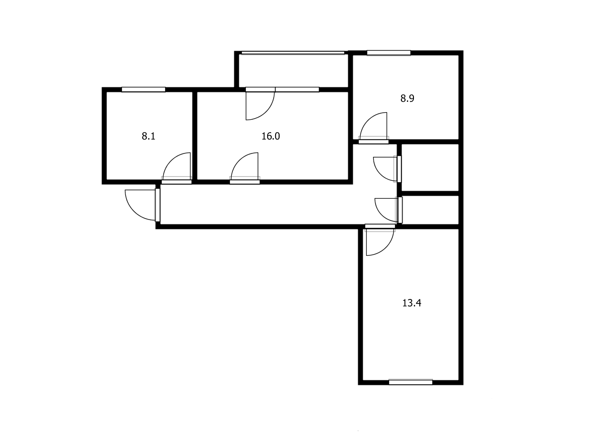 3-комнатная 61.8 м2 в ЖК undefined корпус null этаж 6