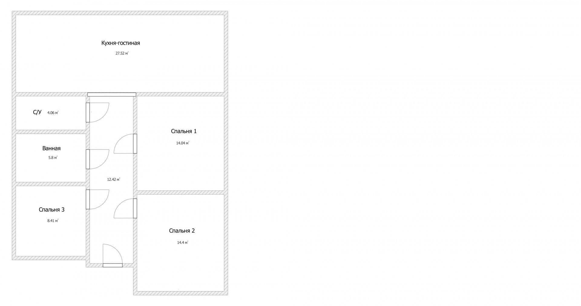 3-комнатная 93.1 м2 в ЖК undefined корпус null этаж null