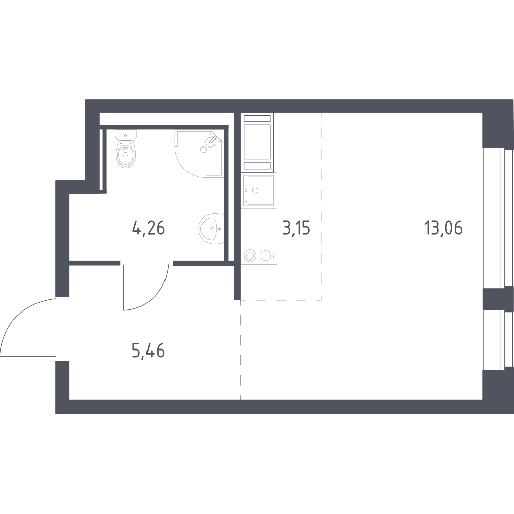 Студия 25 м2 в ЖК Новое Колпино корпус null этаж 2