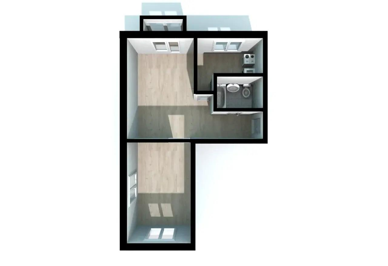2-комнатная 41.7 м2 в ЖК undefined корпус null этаж 3