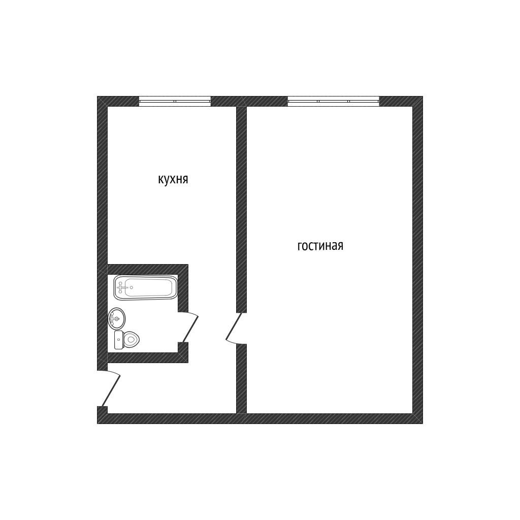 1-комнатная 28.9 м2 в ЖК undefined корпус null этаж 1