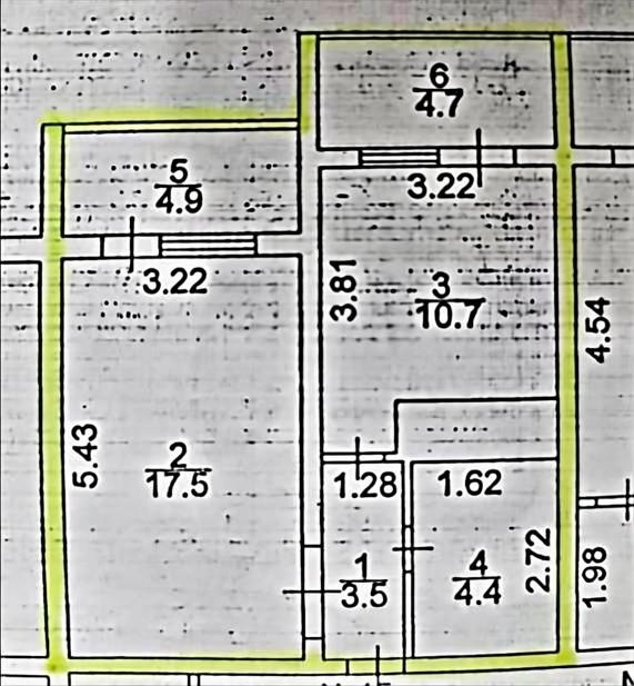 1-комнатная 45.7 м2 в ЖК undefined корпус null этаж 7