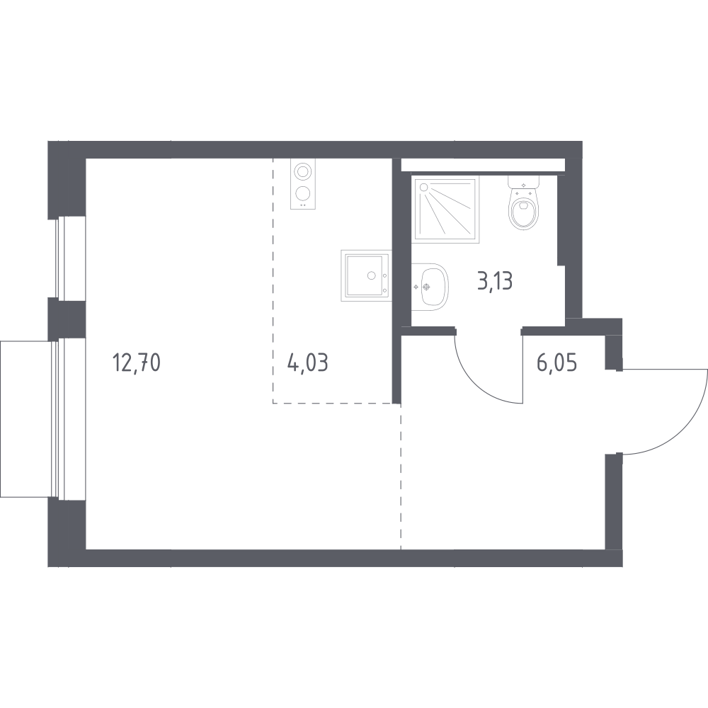 Студия 25 м2 в ЖК Новое Внуково корпус null этаж 7
