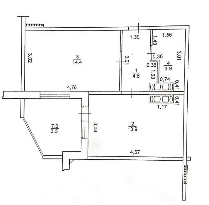1-комнатная 36.8 м2 в ЖК undefined корпус null этаж 1