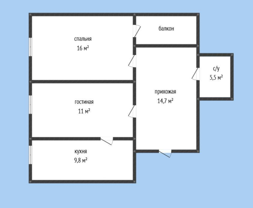 2-комнатная 60 м2 в ЖК undefined корпус null этаж 3