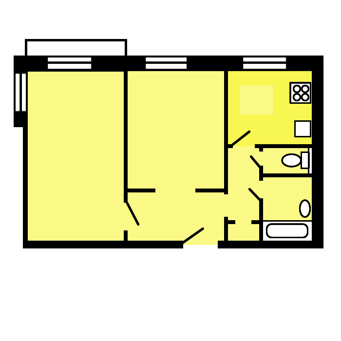 2-комнатная 57.4 м2 в ЖК undefined корпус null этаж 5