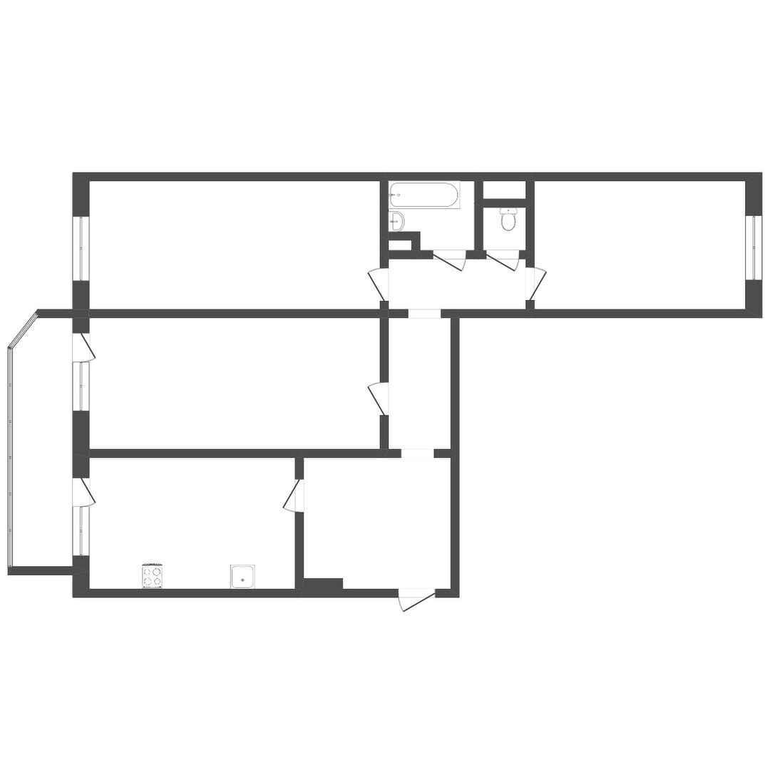 3-комнатная 93.1 м2 в ЖК undefined корпус null этаж 6