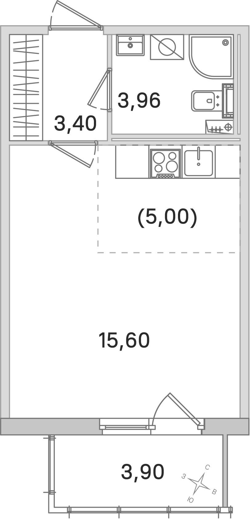 Студия 29 м2 в ЖК Любоград корпус null этаж 1
