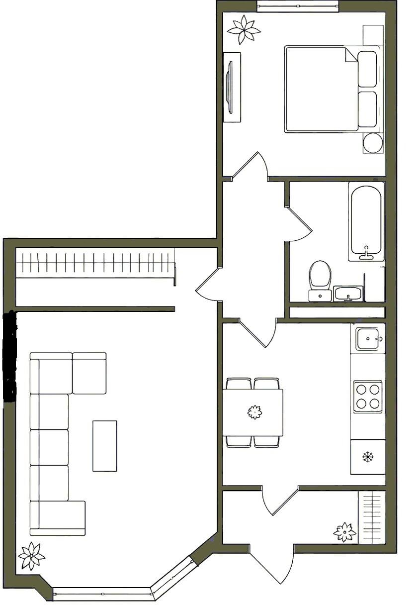 2-комнатная 55 м2 в ЖК undefined корпус null этаж 7