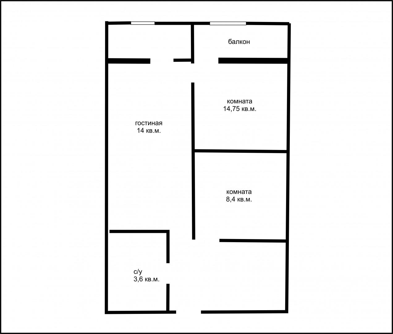 2-комнатная 51 м2 в ЖК undefined корпус null этаж 12