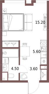 Студия 28 м2 в ЖК Северный порт. Береговые кварталы корпус null этаж 5