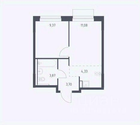 2-комнатная 32.4 м2 в ЖК undefined корпус null этаж 8