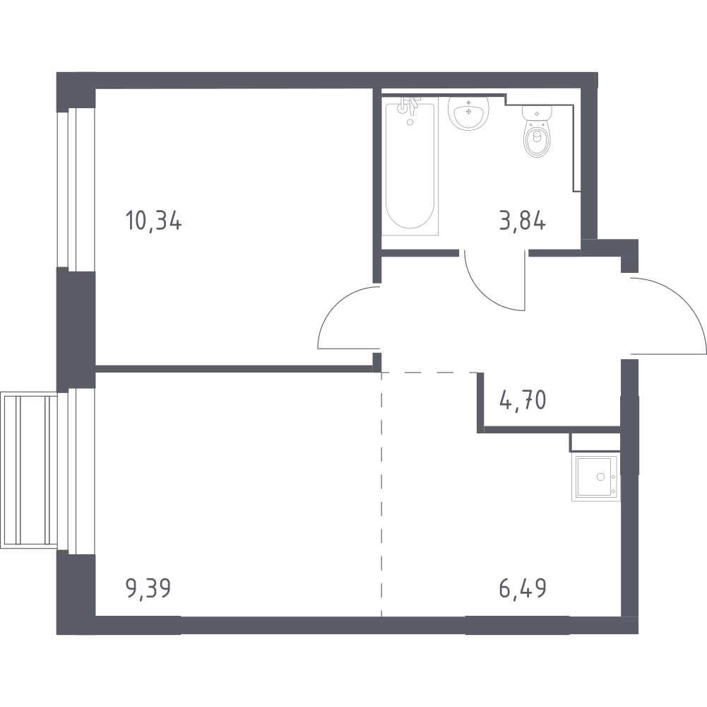 Студия 34 м2 в ЖК Рублёвский Квартал корпус null этаж 7