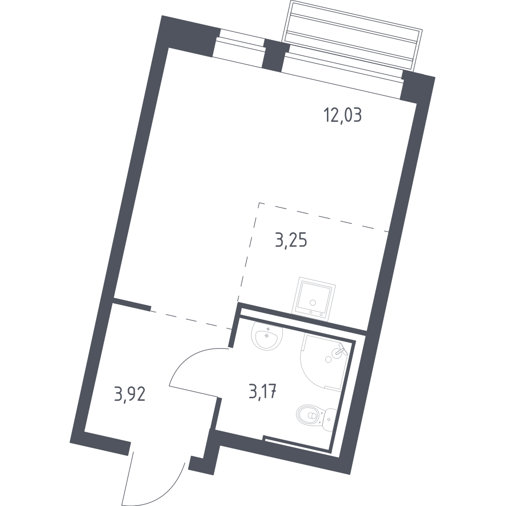 Студия 22 м2 в ЖК Рублёвский Квартал корпус null этаж 12