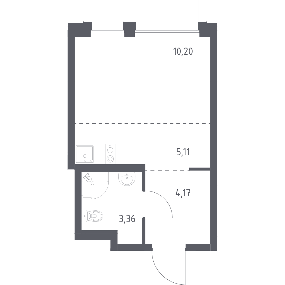 Студия 22 м2 в ЖК Новое Внуково корпус null этаж 7