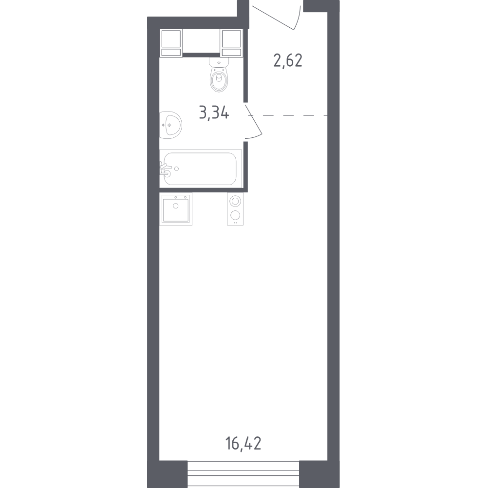 Студия 22 м2 в ЖК Пятницкое 58 корпус null этаж 9