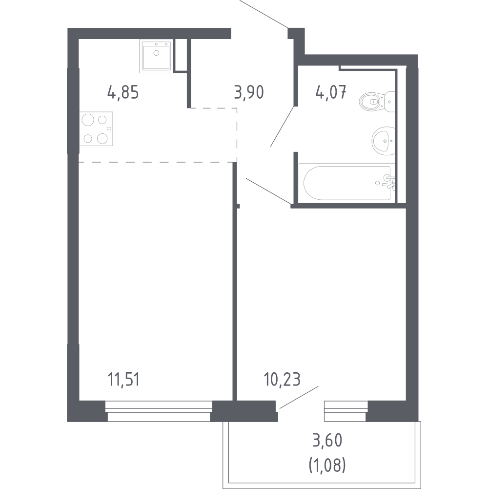 Студия 35 м2 в ЖК Чаркова 72 корпус null этаж 6