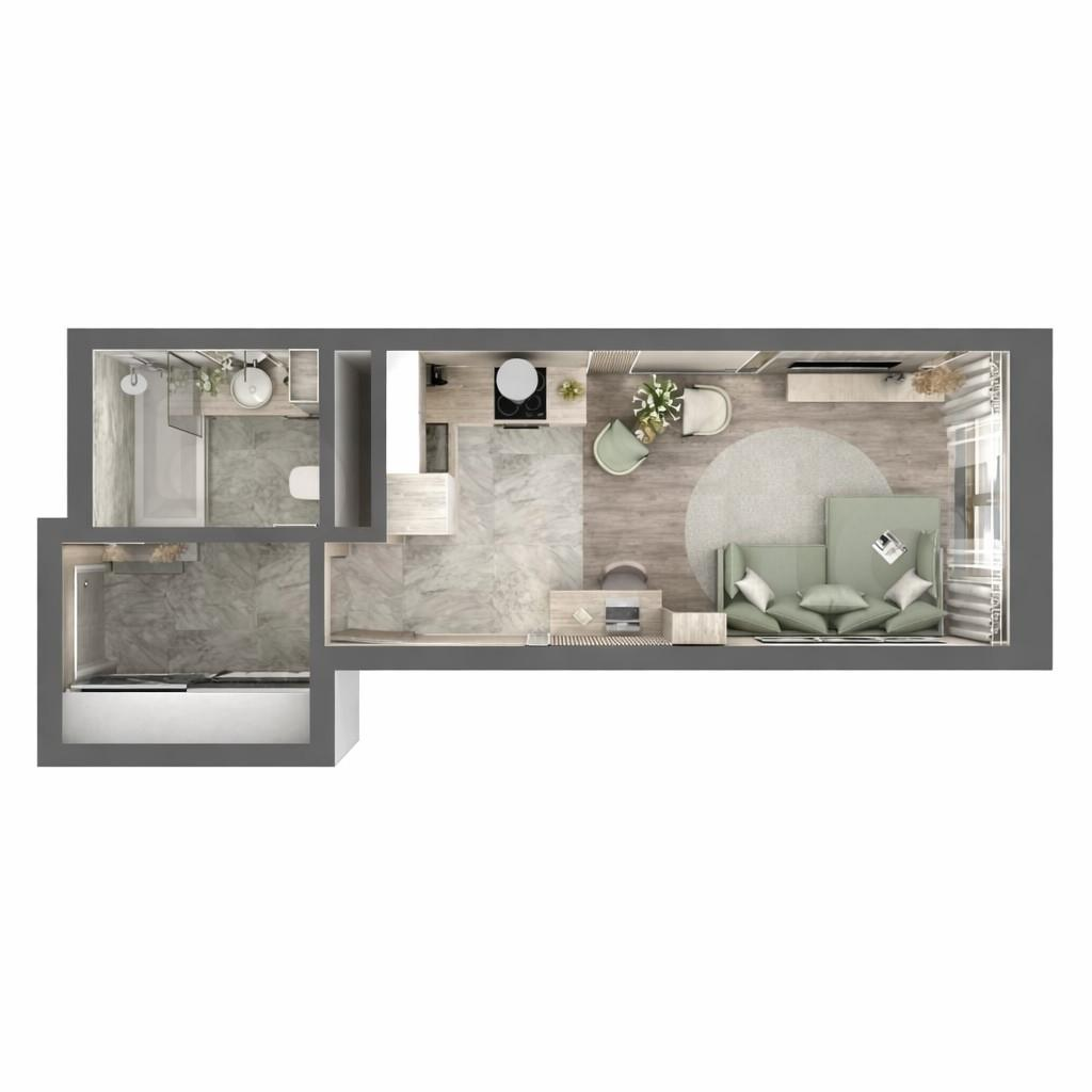 Студия 28.8 м2 в ЖК undefined корпус null этаж 15