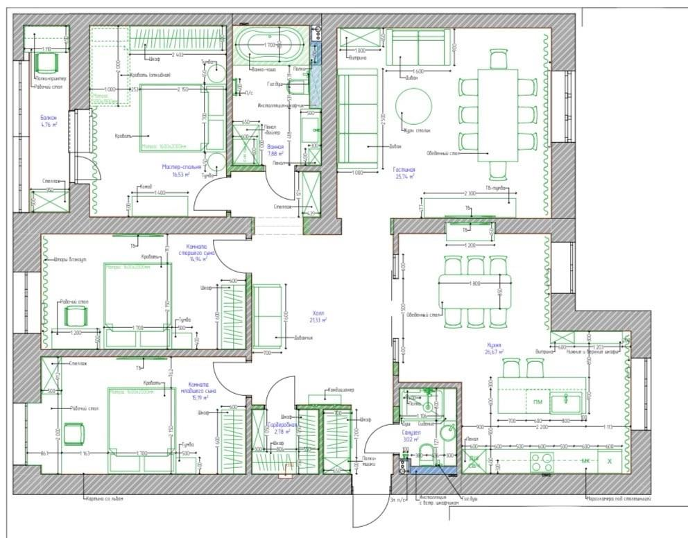 4-комнатная 134.6 м2 в ЖК undefined корпус null этаж 1