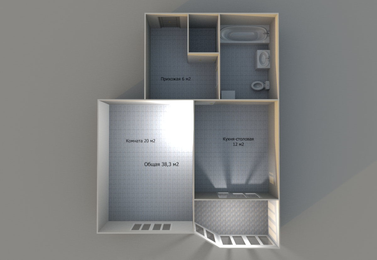 1-комнатная 38.3 м2 в ЖК undefined корпус null этаж 17